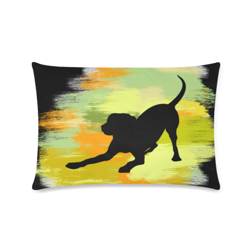Dog Playing Please Painting Shape Custom Zippered Pillow Case 16"x24"(Twin Sides)