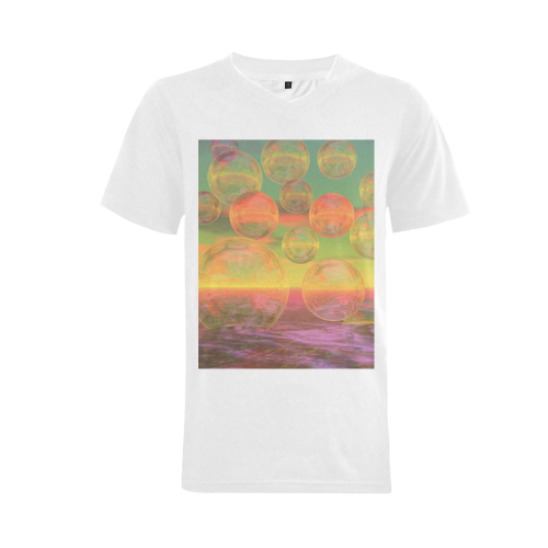 Autumn Ruminations, Abstract Gold Rose Glory Men's V-Neck T-shirt (USA Size) (Model T10)