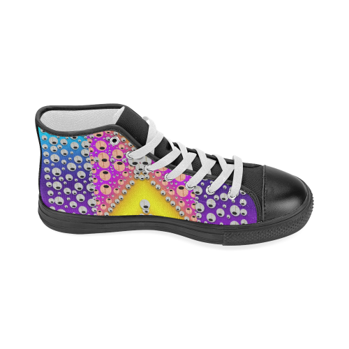 Music Tribute In the sun Peace and Popart Women's Classic High Top Canvas Shoes (Model 017)