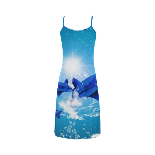 The cartoon sharks Alcestis Slip Dress (Model D05)