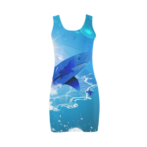 The cartoon sharks Medea Vest Dress (Model D06)