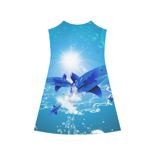 The cartoon sharks Alcestis Slip Dress (Model D05)