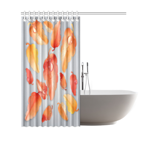 Leaves on gray Shower Curtain 69"x70"