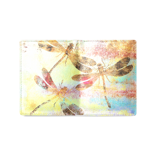 Mauritius Vintage Dragonflies Colours W Men's Leather Wallet (Model 1612)