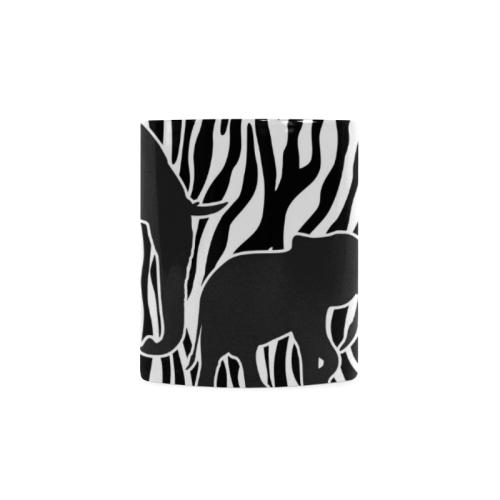 ELEPHANTS to ZEBRA stripes black & white White Mug(11OZ)