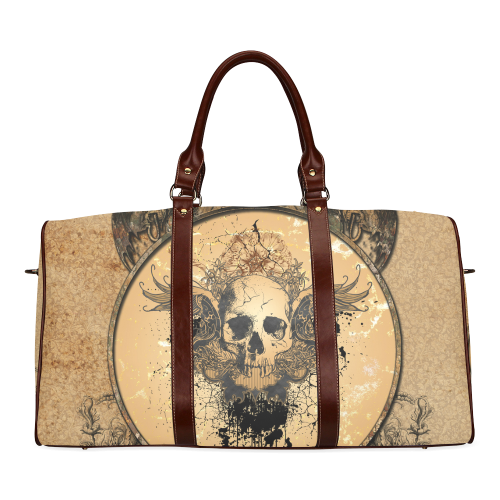 Awesome skull with wings and grunge Waterproof Travel Bag/Small (Model 1639)