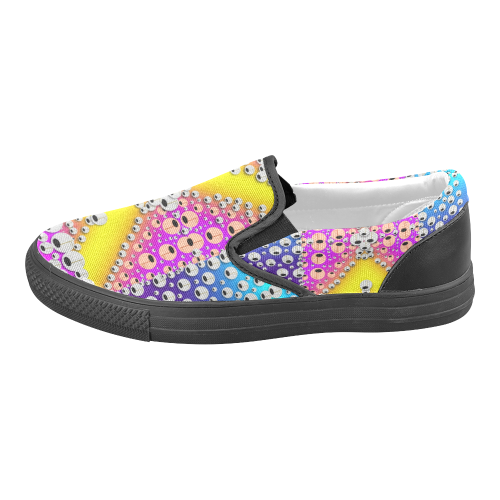 Music Tribute In the sun Peace and Popart Men's Slip-on Canvas Shoes (Model 019)