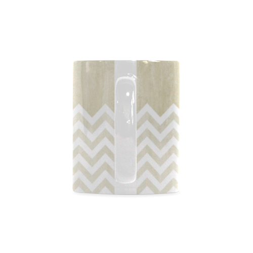 Grunge Texture Stone + chevrons white White Mug(11OZ)