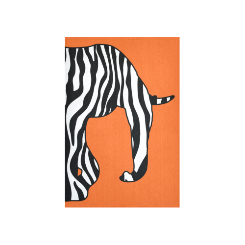 ZEBRAPHANT Elephant with Zebra Stripes black white Cotton Linen Wall Tapestry 40"x 60"