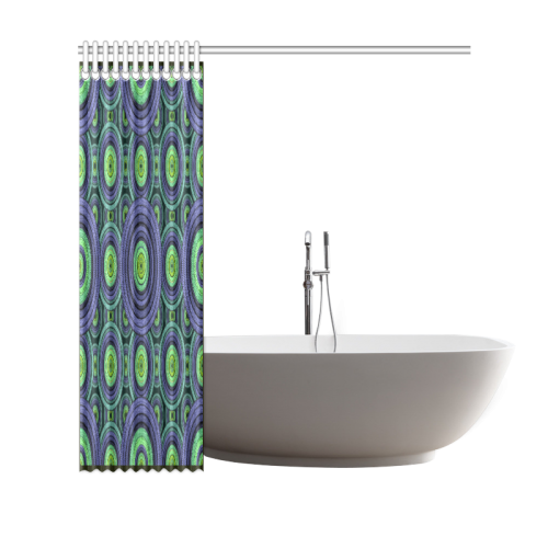 Green and Blue Stitched Shower Curtain 69"x70"