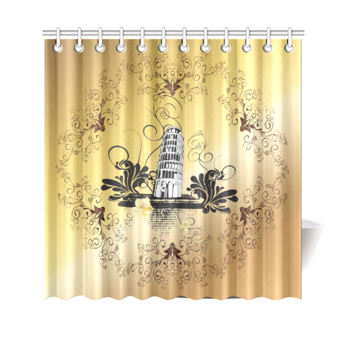 The leaning tower of Pisa Shower Curtain 69"x70"