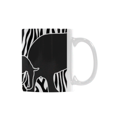 ELEPHANTS to ZEBRA stripes black & white White Mug(11OZ)