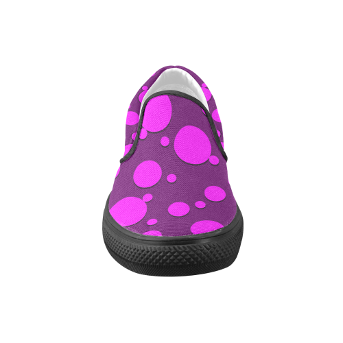 Polka Dots Women's Unusual Slip-on Canvas Shoes (Model 019)
