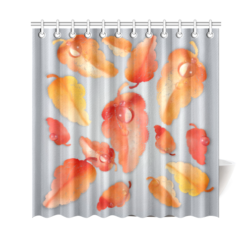 Leaves on gray Shower Curtain 69"x70"