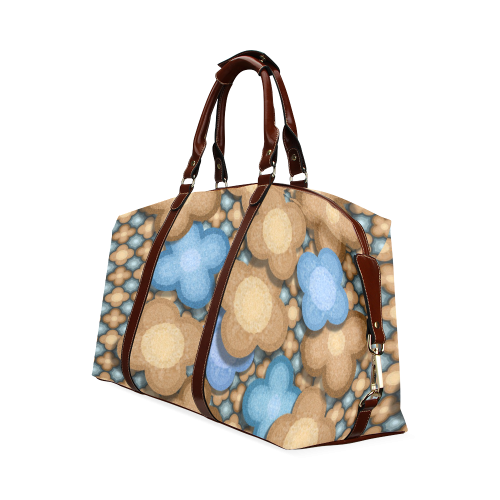 Brown and Blue Floral Classic Travel Bag (Model 1643)