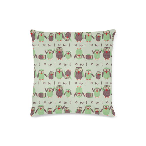 Dancing Owls Custom Zippered Pillow Case 16"x16"(Twin Sides)
