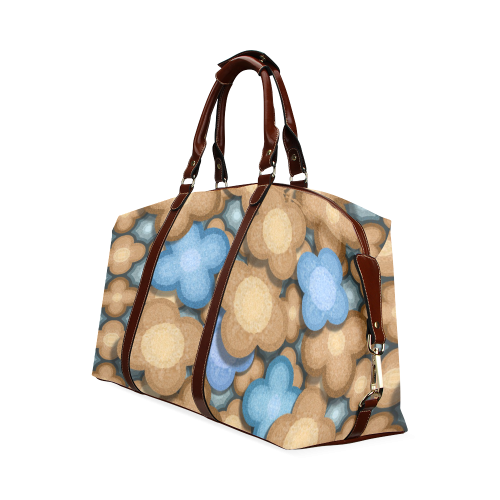 brown blue pattern Classic Travel Bag (Model 1643)