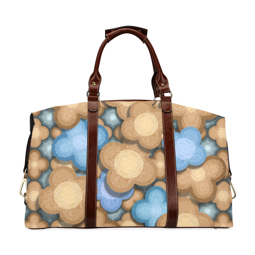 brown blue pattern Classic Travel Bag (Model 1643)