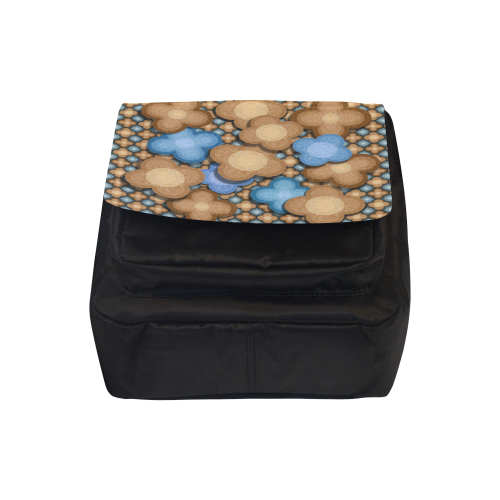 Brown and Blue Floral Crossbody Nylon Bags (Model 1633)