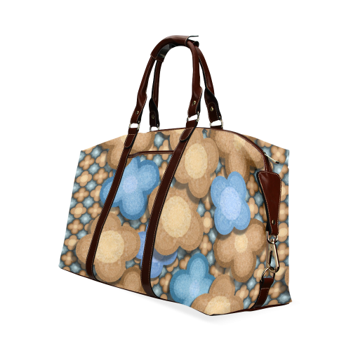 Brown and Blue Floral Classic Travel Bag (Model 1643)