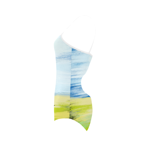 Dog Catching Ball Painting Shape Strap Swimsuit ( Model S05)