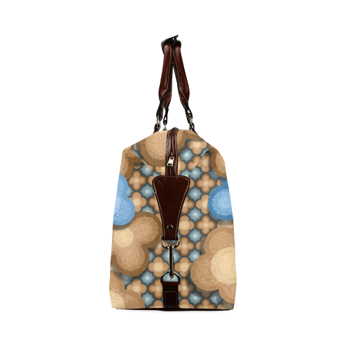 Brown and Blue Floral Classic Travel Bag (Model 1643)