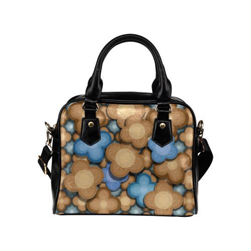 brown blue pattern Shoulder Handbag (Model 1634)
