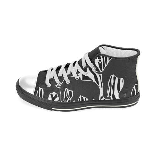 ELEPHANTS to ZEBRA stripes black & white Men’s Classic High Top Canvas Shoes (Model 017)