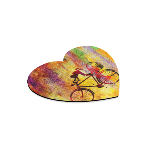 Cat and Bicycle Heart-shaped Mousepad