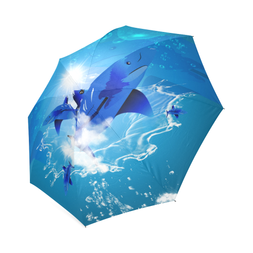 The cartoon sharks Foldable Umbrella (Model U01)