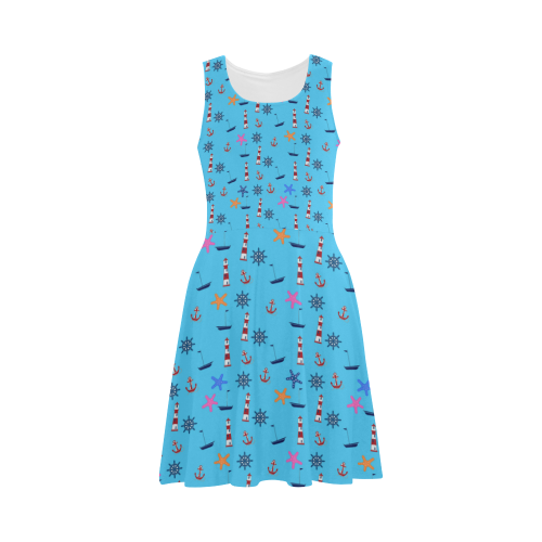 Nautical Beach Scene Atalanta Sundress (Model D04)