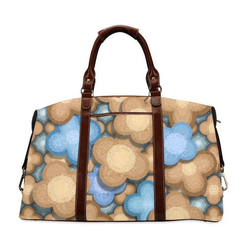 brown blue pattern Classic Travel Bag (Model 1643)