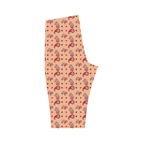 Paisley Droplets Hestia Cropped Leggings (Model L03)