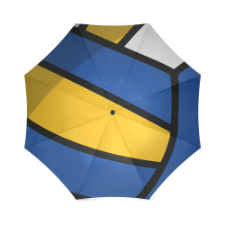 Blue and Yellow Design Foldable Umbrella (Model U01)