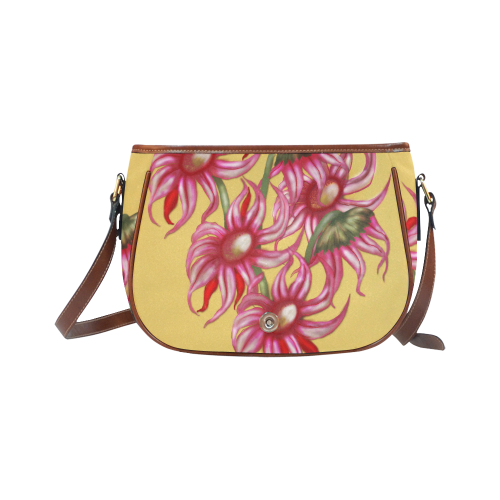 wild fantasy  flowers Saddle Bag/Large (Model 1649)