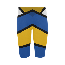 Blue and Yellow Design Hestia Cropped Leggings (Model L03)