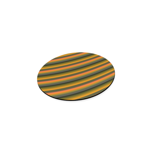Stylish Mango Gradient Stripes Round Coaster