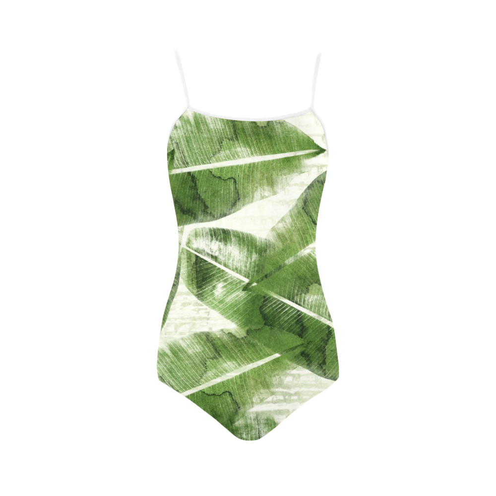 Tropical Bananas Leaves Strap Swimsuit Model S05 Id D420944