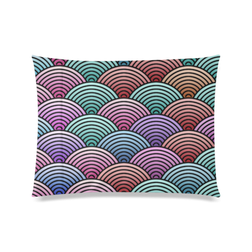 Concentric Circle Pattern Custom Zippered Pillow Case 20"x26"(Twin Sides)