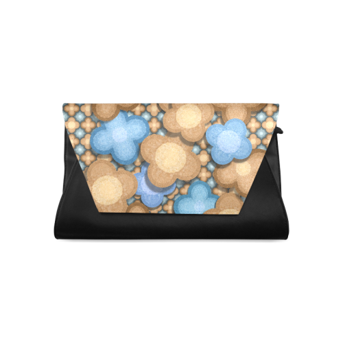 Brown and Blue Floral Clutch Bag (Model 1630)