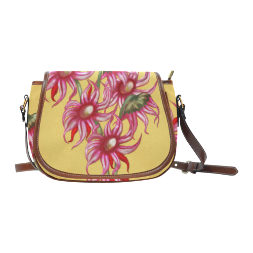 wild fantasy  flowers Saddle Bag/Large (Model 1649)