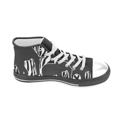 ELEPHANTS to ZEBRA stripes black & white Men’s Classic High Top Canvas Shoes (Model 017)