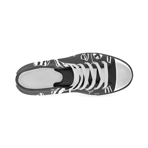 ELEPHANTS to ZEBRA stripes black & white Men’s Classic High Top Canvas Shoes (Model 017)