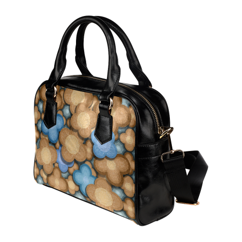 brown blue pattern Shoulder Handbag (Model 1634)
