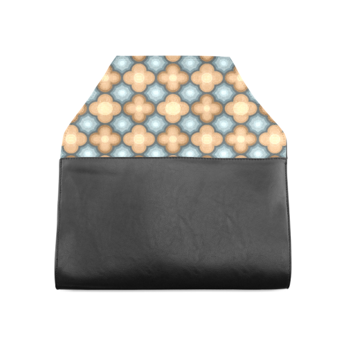 Brown, Blue Floral Pattern Clutch Bag (Model 1630)