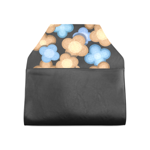 Brown and Blue Flowers Clutch Bag (Model 1630)