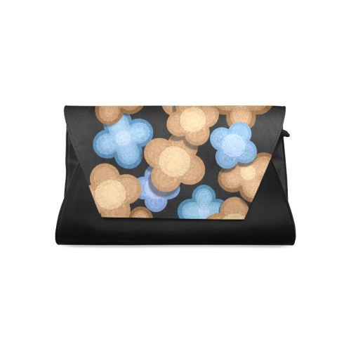 Brown and Blue Flowers Clutch Bag (Model 1630)