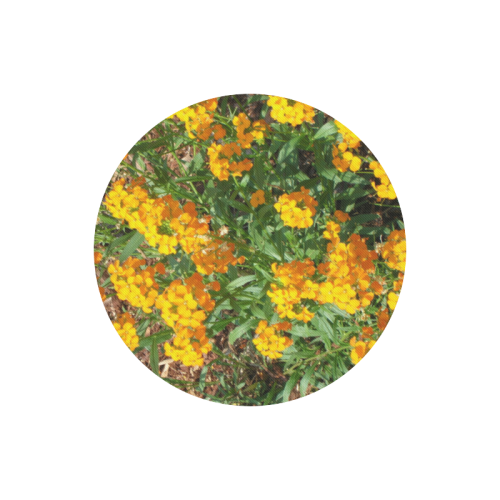 Yellow Flowers Round Mousepad