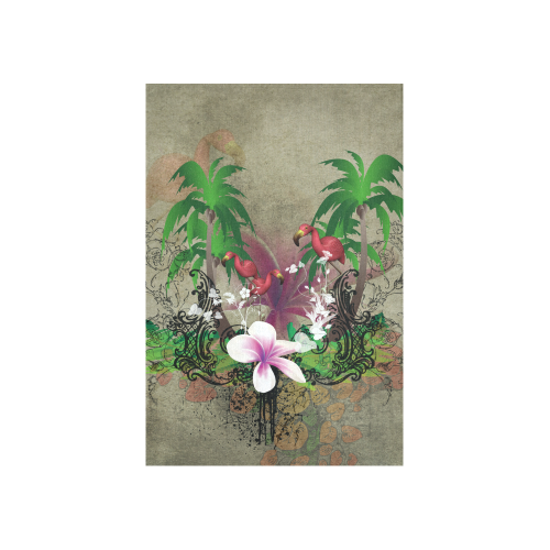 Wonderful tropical design with flamingos Cotton Linen Wall Tapestry 40"x 60"
