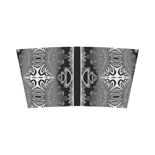 Kaleidoscope Fractal BORDER black white grey Bandeau Top